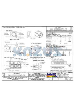SML-LX2832UWC-TR datasheet - 2.8mm x 3.2mm SURFACE MOUNT LED WITH REFLECTOR