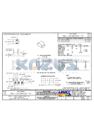 SML-LXF0805GC-TR datasheet - 2.0mm x 1.25mm SURFACE MOUNT LED