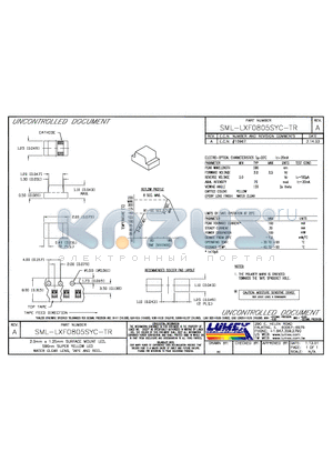 SML-LXF0805SYC-TR datasheet - 2.0mm x 1.25mm SURFACE MOUNT LED