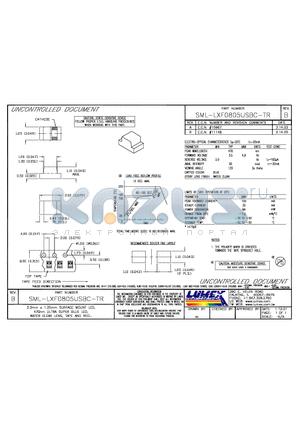 SML-LXF0805USBC-TR datasheet - 2.0mm x 1.25mm SURFACE MOUNT LED