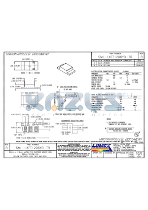 SML-LXFT1206YD-TR datasheet - 3.2mm x 1.6mm ULTRA THIN SURFACE MOUNT LED