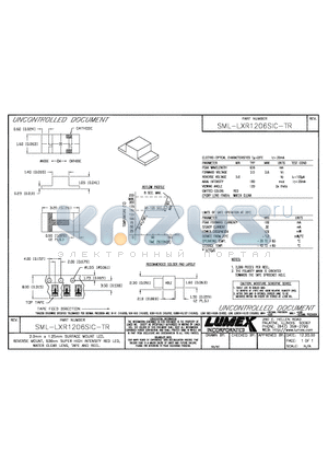 SML-LXR1206SIC-TR datasheet - 2.0mm x 1.25mm SURFACE MOUNT LED