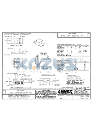 SML-LXR1206SRC-TR datasheet - 2.0mm x 1.25mm SURFACE MOUNT LED