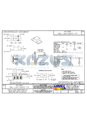 SML-LXR1206YC-TR datasheet - 2.0mm x 1.25mm SURFACE MOUNT LED