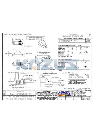 SML-LXR85USBC-TR datasheet - 0.5mm x 3.2mm PCB, RIGHT ANGLE SURFACE MOUNT LED