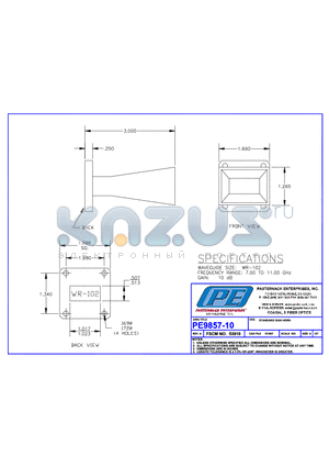 PE9857-10 datasheet - nullSTANDARD GAIN HORN