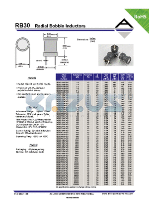 RB30-392K-RC datasheet - Radial Bobbin Inductors