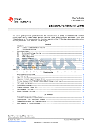 SML-LXT0805SRW-TR datasheet - TAS5622-TAS5624DDVEVM