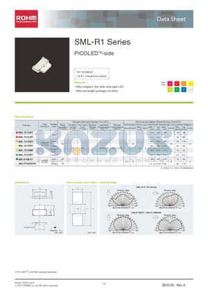 SML-R12D8T datasheet - Ultra compact,thin side-view type LED