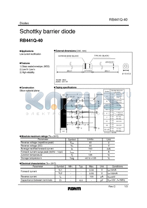 RB441Q-40_1 datasheet - Schottky barrier diode