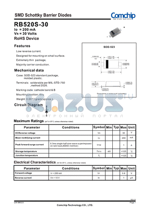 RB520S-30_12 datasheet - SMD Schottky Barrier Diodes