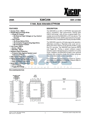 X28C256SMB-20 datasheet - 5 Volt, Byte Alterable E2PROM