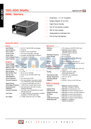 SML150PS36 datasheet - AC-DC Power Supplies