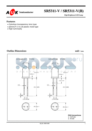 SR5311-VB datasheet - High Brightness LED Lamp