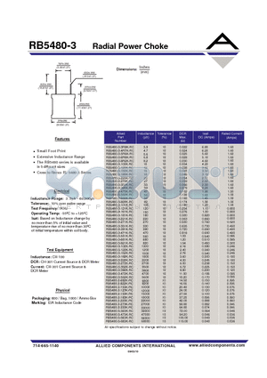 RB5480-3-120K-RC datasheet - Radial Power Choke