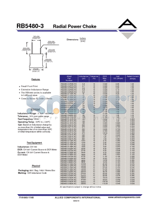 RB5480-3-472K-RC datasheet - Radial Power Choke