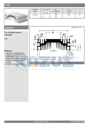 P15/180 datasheet - For isolated power modules