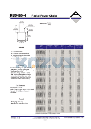 RB5480-4-152K-RC datasheet - Radial Power Choke
