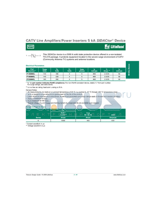 P1500MEL datasheet - CATV Line Amplifiers/Power Inserters 5 kA SIDACtor^ Device