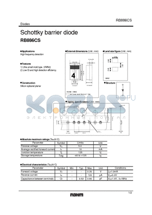 RB886CS datasheet - Schottky barrier diode