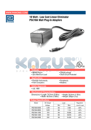 PSC10A-150S datasheet - 10 Watt - Low Cost Linear Eliminator