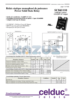 SC841110 datasheet - Power Solid State Relay