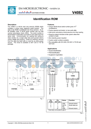 V4082V2ST3B datasheet - Identification ROM