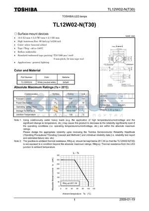 TL12W02-NT30 datasheet - LED lamps