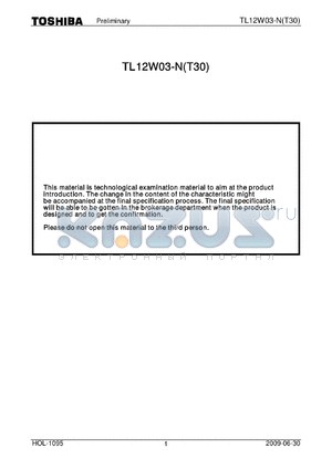 TL12W03-N datasheet - TOSHIBA LED lamps