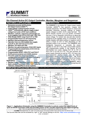 SMM665C_11 datasheet - Six-Channel Active DC Output Controller, Monitor, Marginer and Sequencer