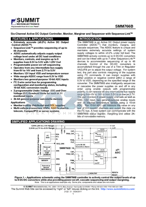 SMM766B_11 datasheet - Six-Channel Active DC Output Controller, Monitor, Marginer and Sequencer with Sequence-Link
