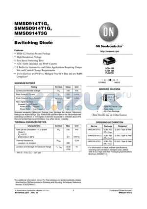 SMMSD914T1G datasheet - Switching Diode