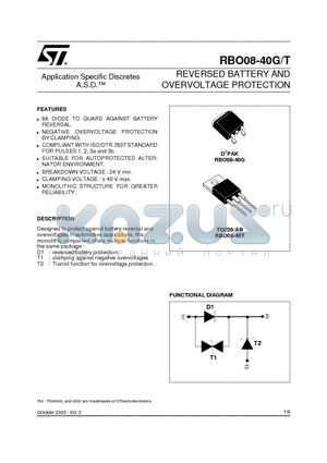 RBO08-40G_03 datasheet - REVERSED BATTERY AND OVERVOLTAGE PROTECTION