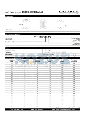PSCD-0403-180K-B datasheet - SMD Power Inductor