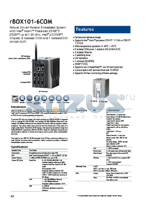 RBOX101-6COM datasheet - Fanless and cableless design