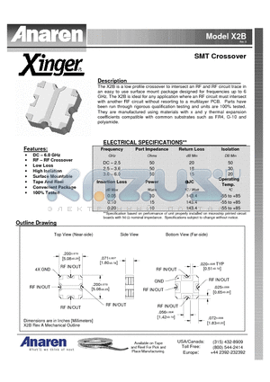 X2B datasheet - SMT Crossover