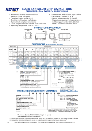 T492D105M035DH4252 datasheet - SOLID TANTALUM CHIP CAPACITORS