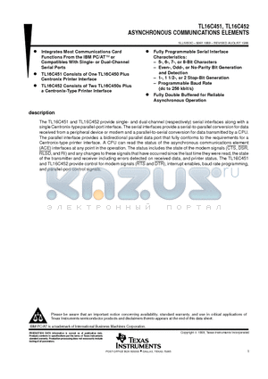 TL16C451_08 datasheet - ASYNCHRONOUS COMMUNICATIONS ELEMENTS