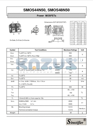SMOS44N50 datasheet - POWER MOSFETS