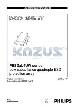 PESD3V3L4UW datasheet - Low capacitance quadruple ESD protection array