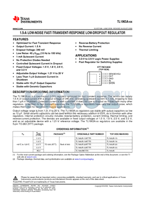 TL1963A-18 datasheet - 1.5-A LOW-NOISE FAST-TRANSIENT-RESPONSE LOW-DROPOUT REGULATOR