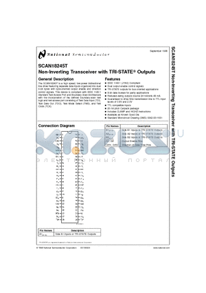 SCAN18245T datasheet - Non-Inverting Transceiver with TRI-STATE Outputs