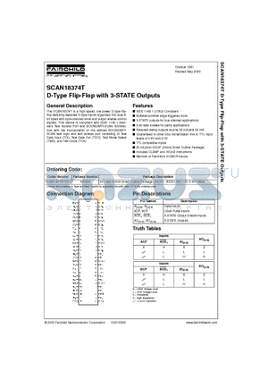 SCAN18374T datasheet - D-Type Flip-Flop with 3-STATE Outputs