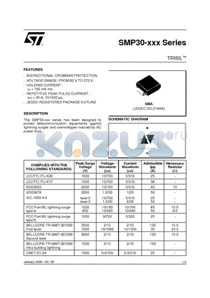 SMP30-68 datasheet - TRISILTM