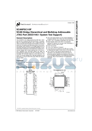 SCANPSC110F datasheet - SCAN Bridge Hierarchical and Multidrop Addressable JTAG Port (IEEE1149.1 System Test Support)