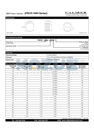 PSCD-1004 datasheet - SMD Power Inductor