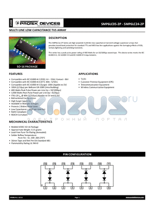 SMP6LC05-2P datasheet - MULTI-LINE LOW CAPACITANCE TVS ARRAY