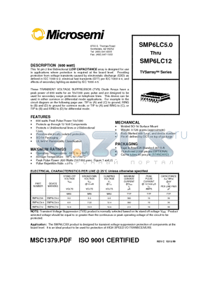 SMP6LC50 datasheet - TVSarray  Series