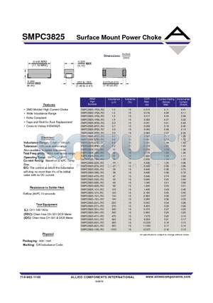 SMPC3825-270L-RC datasheet - Surface Mount Power Choke