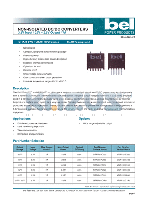 SRAH-07C090 datasheet - NON-ISOLATED DC/DC CONVERTERS